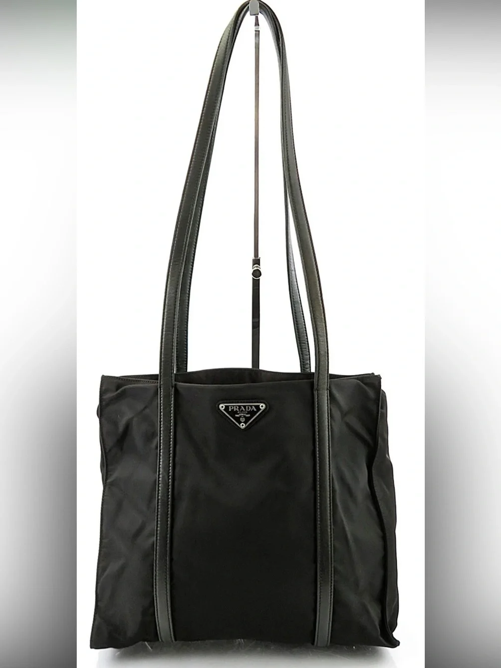 Prada Black Nylon Double-Handle Tote